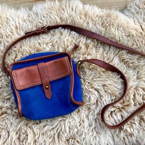 Blue suede boho crossbody Madewell purse